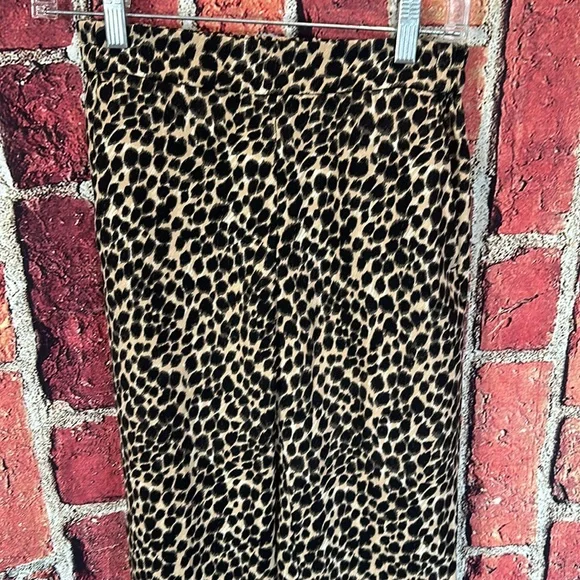 J.crew Leopard wide-leg cropped Jamie pant with elastic waist size 00 - Picture 3 of 11